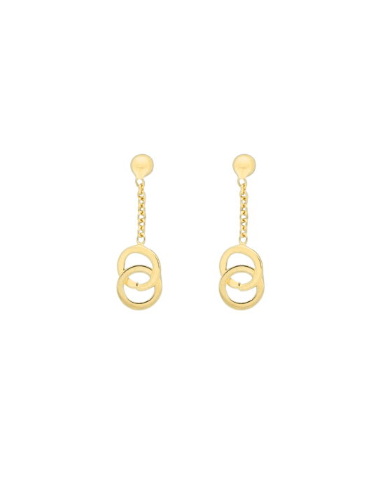 9CT Y/G CIRCLE DROP EAR 22mm