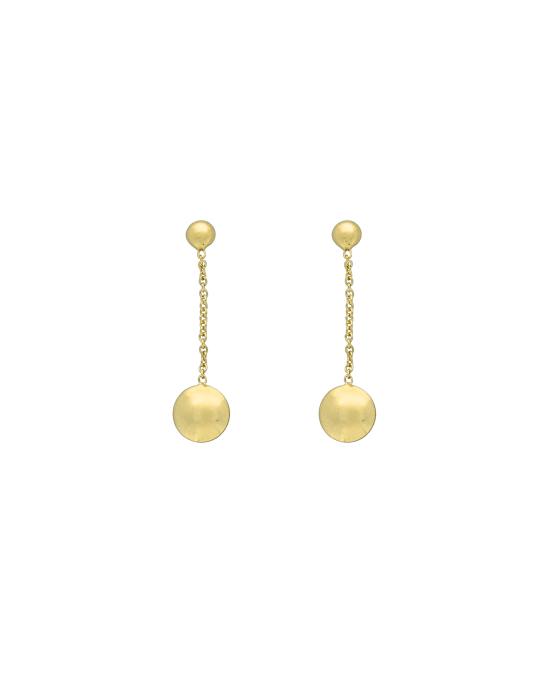 9CT Y/G BUTTON DROP EAR 23mm