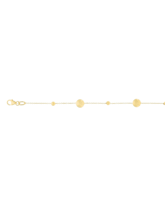 9CT Y/G BUTTON BRCT 1.00m/18cm