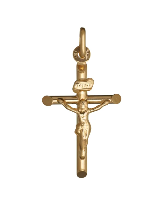 18CT Y/G CRUCIFIX 26mm