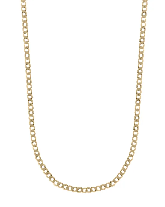 18CT Y/G FLAT CURB 2.50mm/55cm