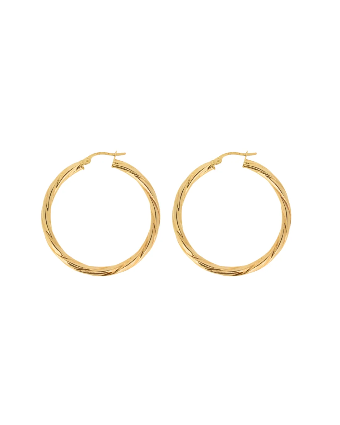9CT Y/G TWIST HOOPS 3mm/30mm
