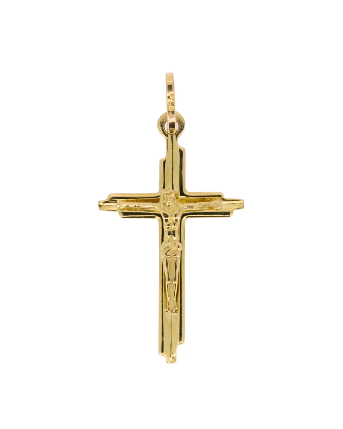 18CT Y/G CRUCIFIX 505