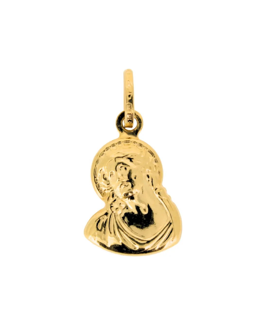 18CT Y/G HOLLOW JESUS MEDAL