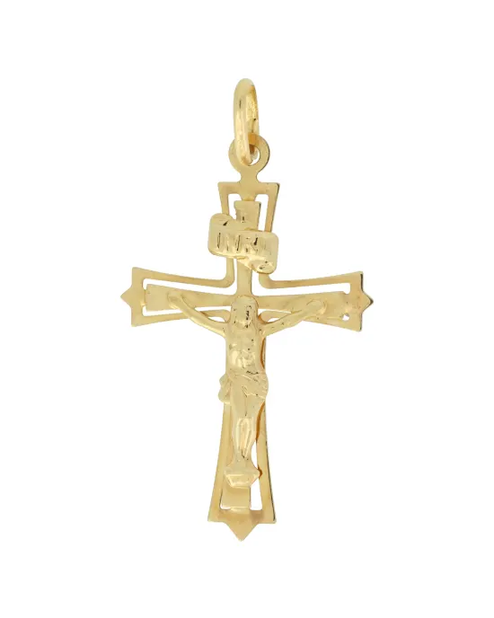 18CT Y/G CRUCIFIX FLAT 30mx22m