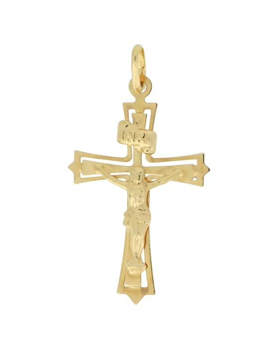 18CT Y/G CRUCIFIX FLAT 30mx22m