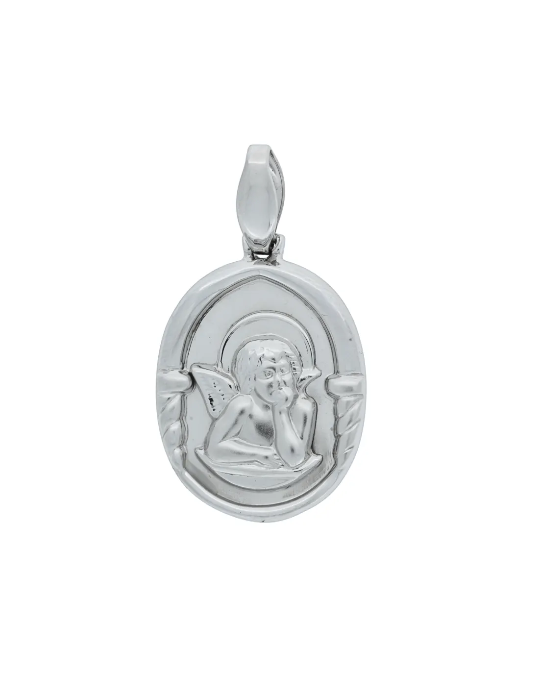 18CT W/G ANGEL MEDAL 511