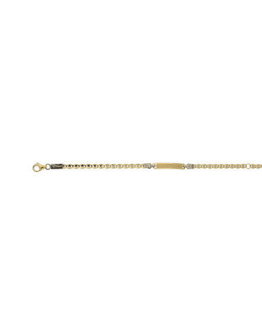 18CT T/T ID BRACELET RECT 14cm