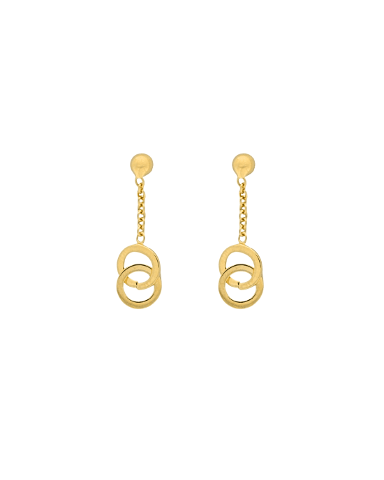 9CT Y/G CIRCLE DROP EAR 22mm
