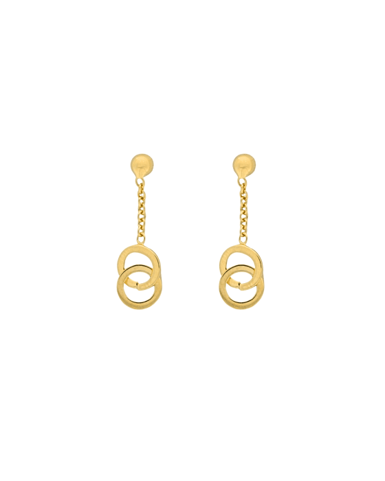 9CT Y/G CIRCLE DROP EAR 22mm