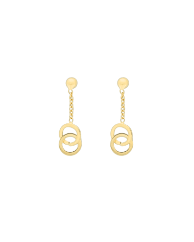 9CT Y/G CIRCLE DROP EAR 22mm