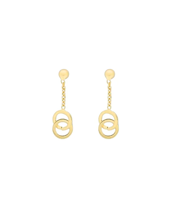 9CT Y/G CIRCLE DROP EAR 22mm