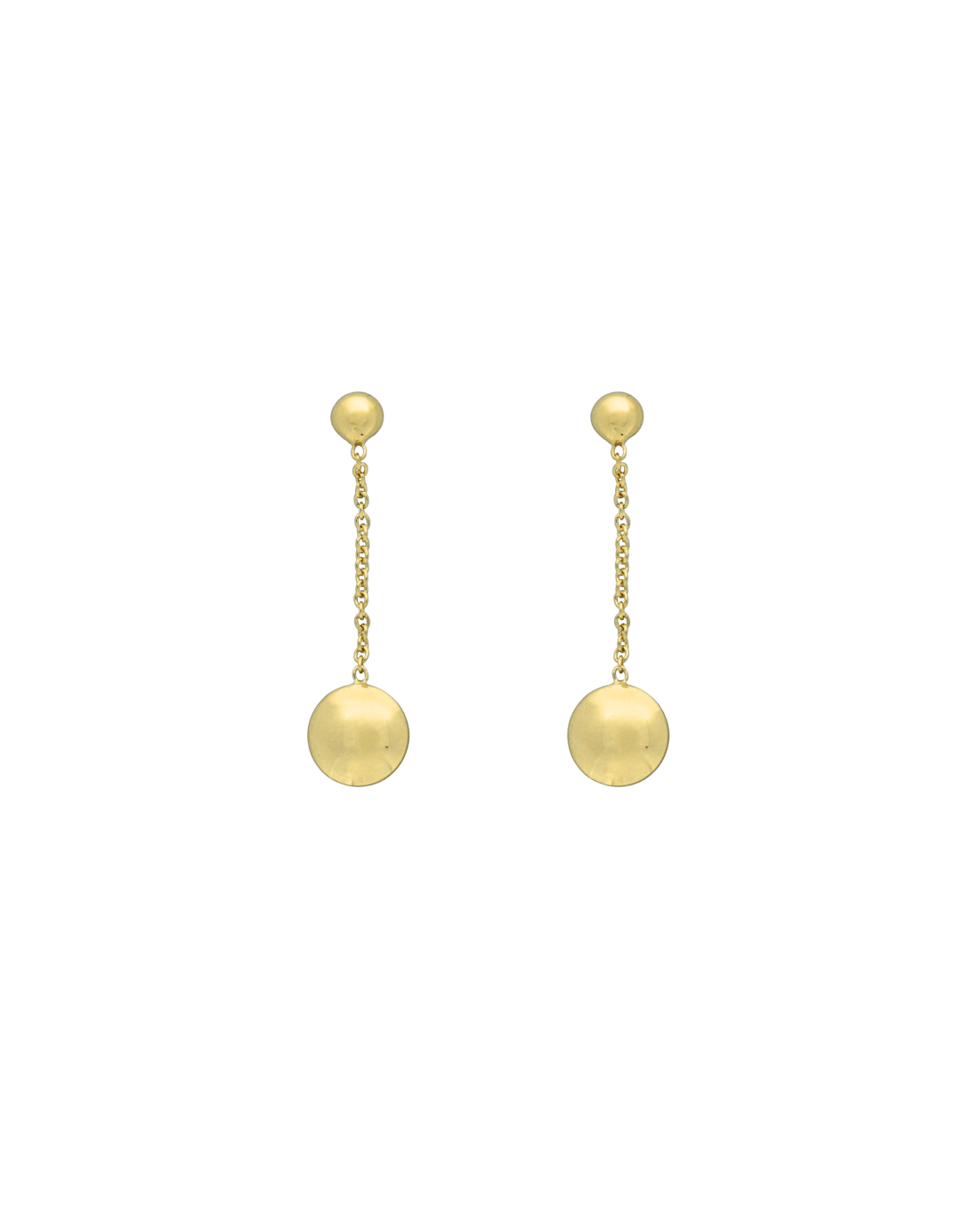 9CT Y/G BUTTON DROP EAR 23mm