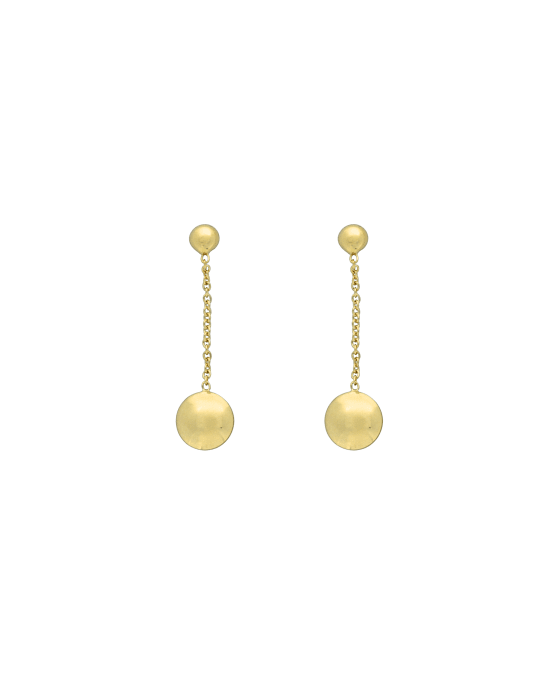 9CT Y/G BUTTON DROP EAR 23mm