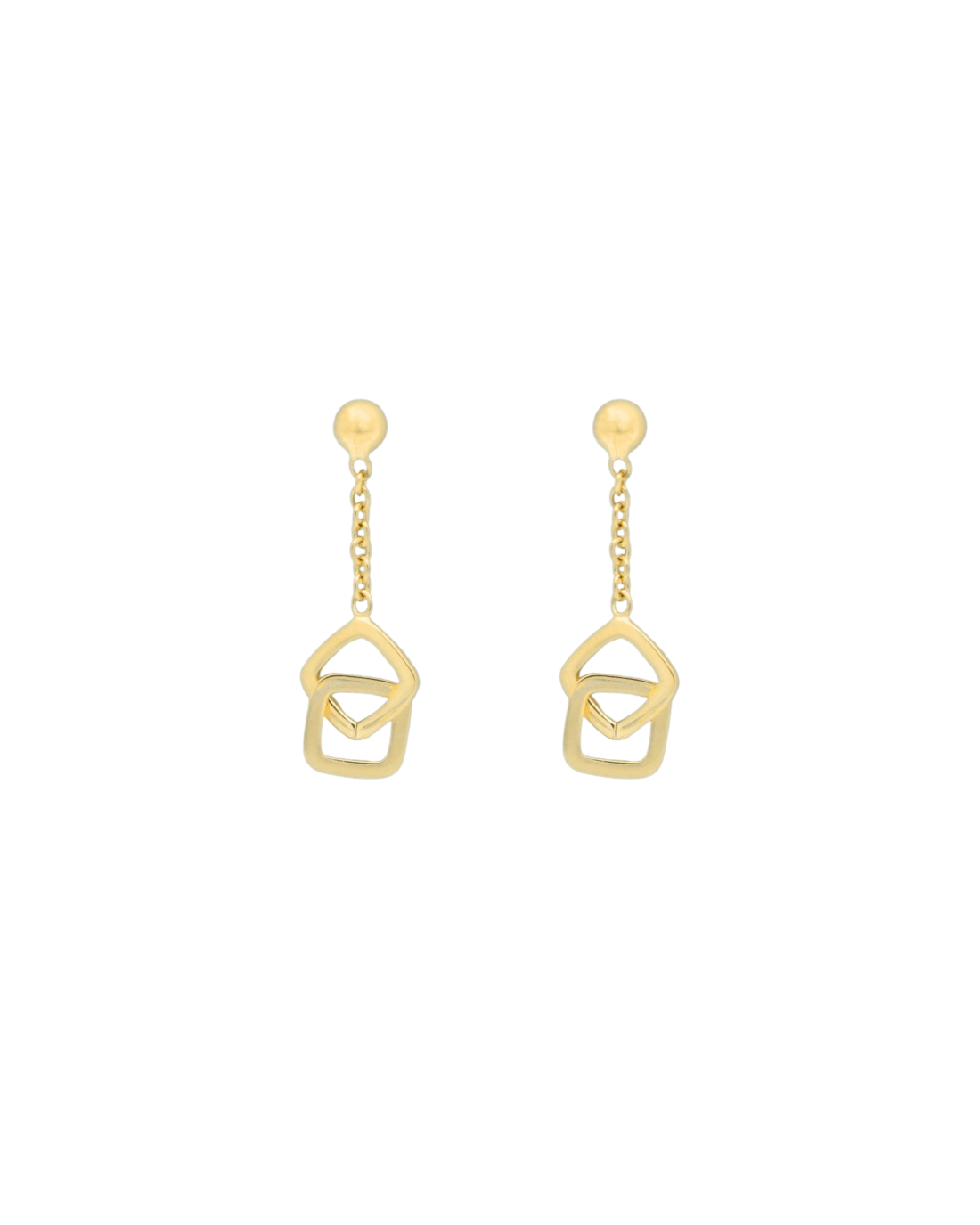 9CT Y/G SQUARE DROP EAR 24mm