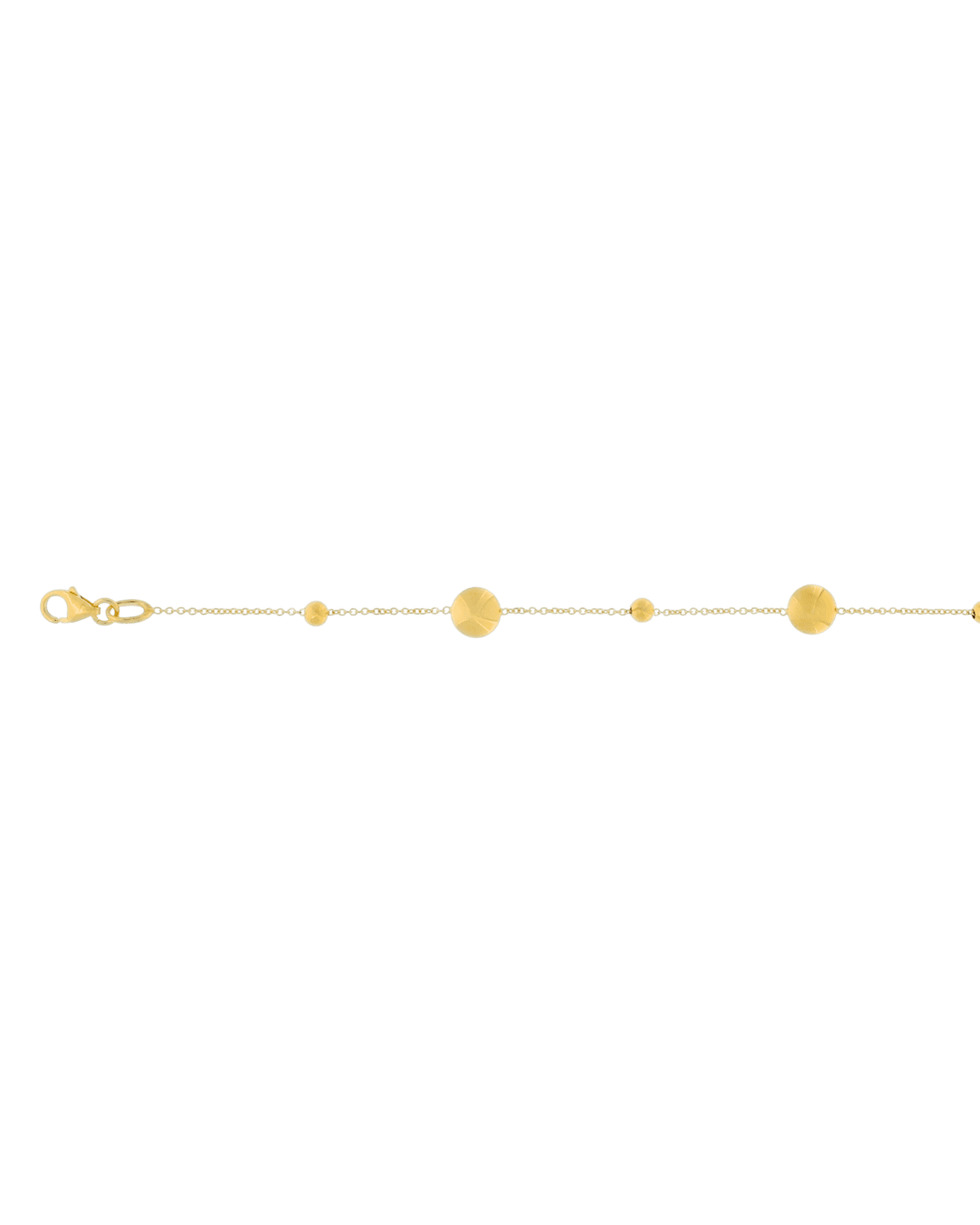 9CT Y/G BUTTON BRCT 1.0mm/18cm