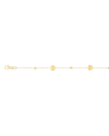 9CT Y/G BUTTON BRCT 1.00m/18cm