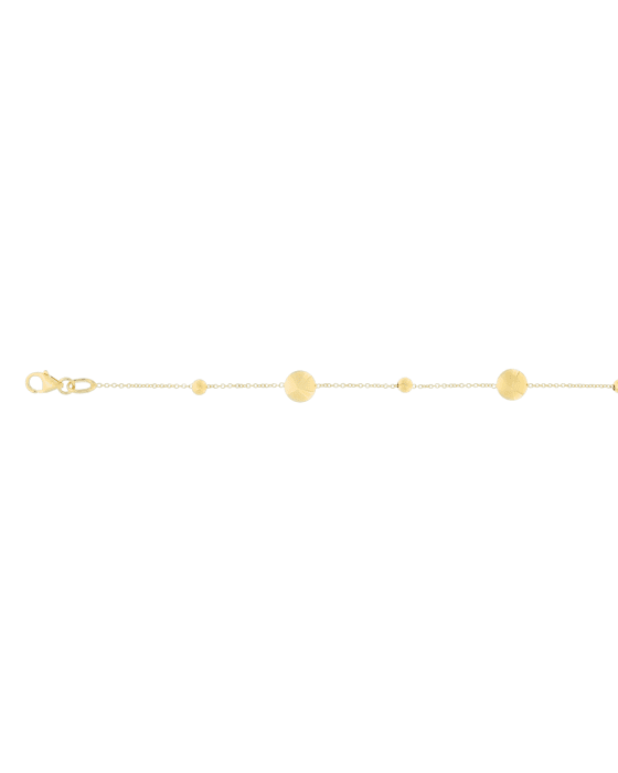 9CT Y/G BUTTON BRCT 1.00m/18cm