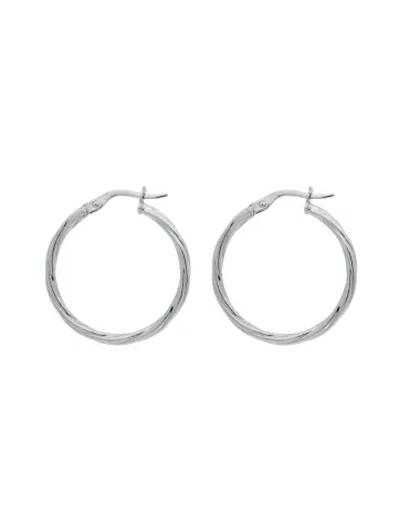 9CT W/G TWIST HOOPS 2mm/20mm