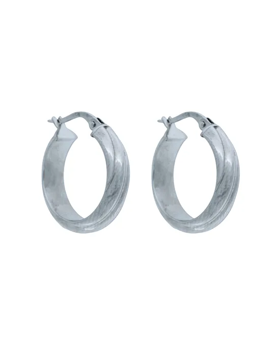9CT W/G RIBBED HOOPS 5mm/15mm