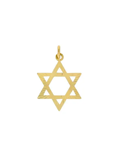 18CT Y/G STAR OF DAVID 25mm
