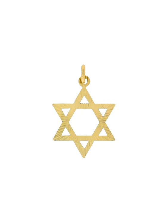18CT Y/G STAR OF DAVID 25mm