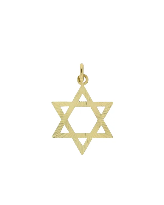 18CT Y/G STAR OF DAVID 25mm