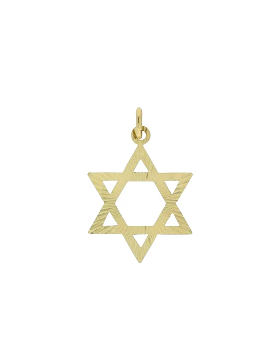 18CT Y/G STAR OF DAVID 25mm