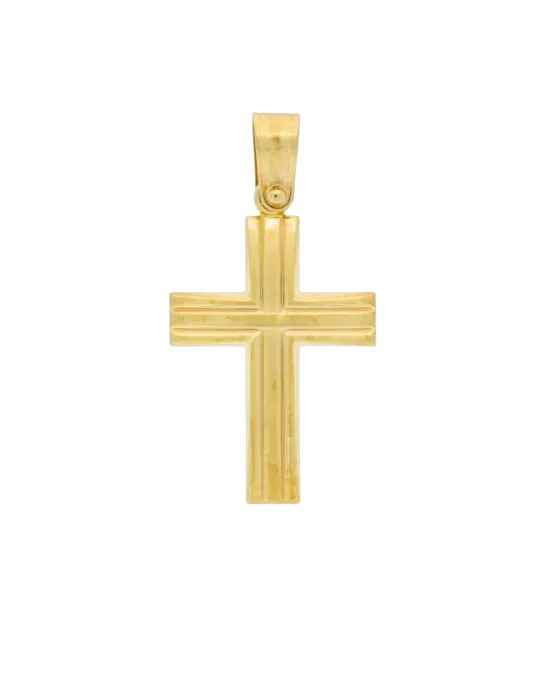 18CT Y/G CROSS 18mm x 25mm