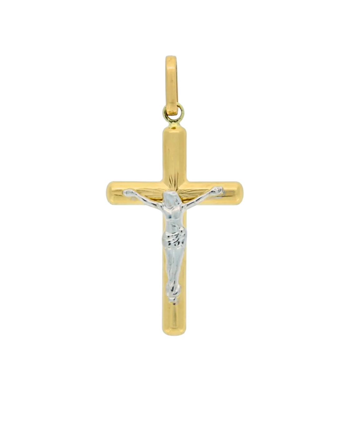 18CT TT CRUCIFIX 17mm x 28mm