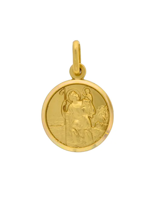 18CT Y/G ST CHRISTOPHER 14mm