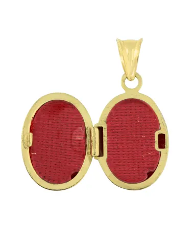 18CT Y/G OVAL LOCKET 10mm/15mm