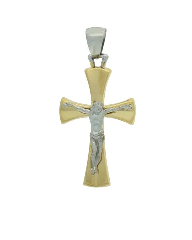18CT T/T CRUCIFIX 18mm/28mm