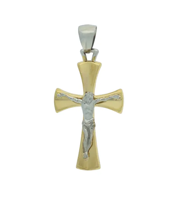 18CT T/T CRUCIFIX 18mm/28mm