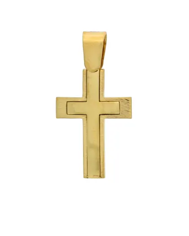 18CT Y/G TWO LAYER CROSS 21mm