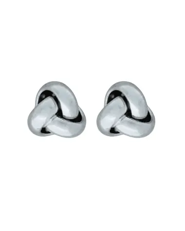 18CT W/G KNOT EARRINGS 7mm