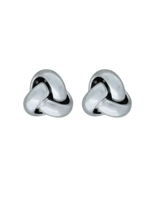 18CT W/G KNOT EARRINGS 7mm