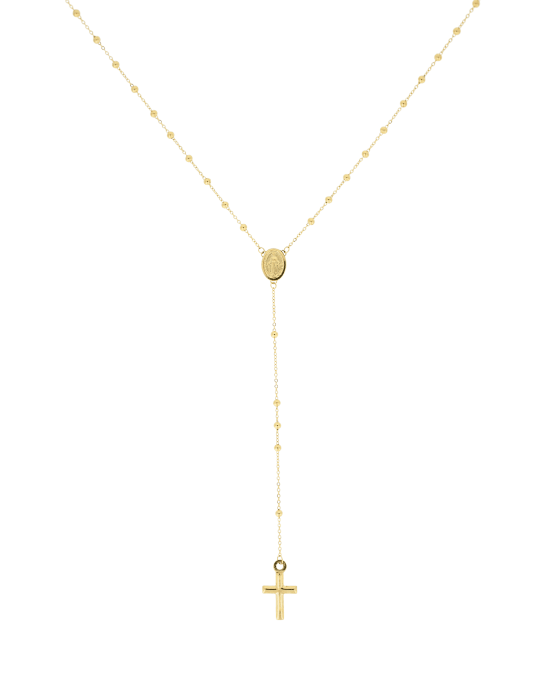 18CT Y/G ROSARY 50cm