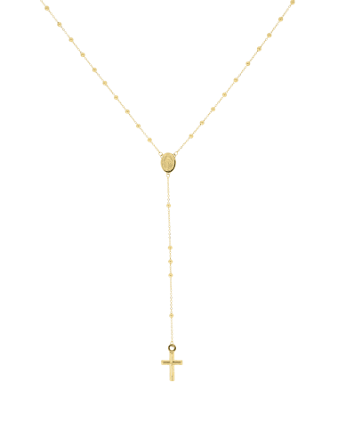 18CT Y/G ROSARY 50cm