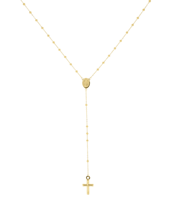 18CT Y/G ROSARY 50cm