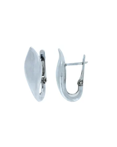 9CT W/G PUFFY LEAF EARRINGS