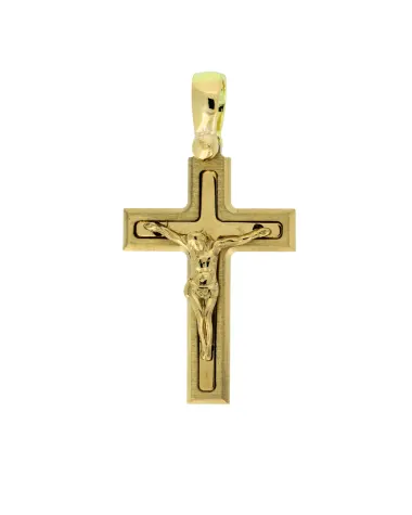18CT Y/G CRUCIFIX 21mm x 15mm