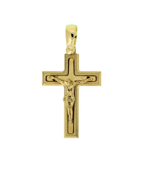 18CT Y/G CRUCIFIX 21mm x 15mm