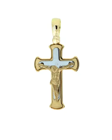 18CT T/T CRUCIFIX 20mm x 14mm
