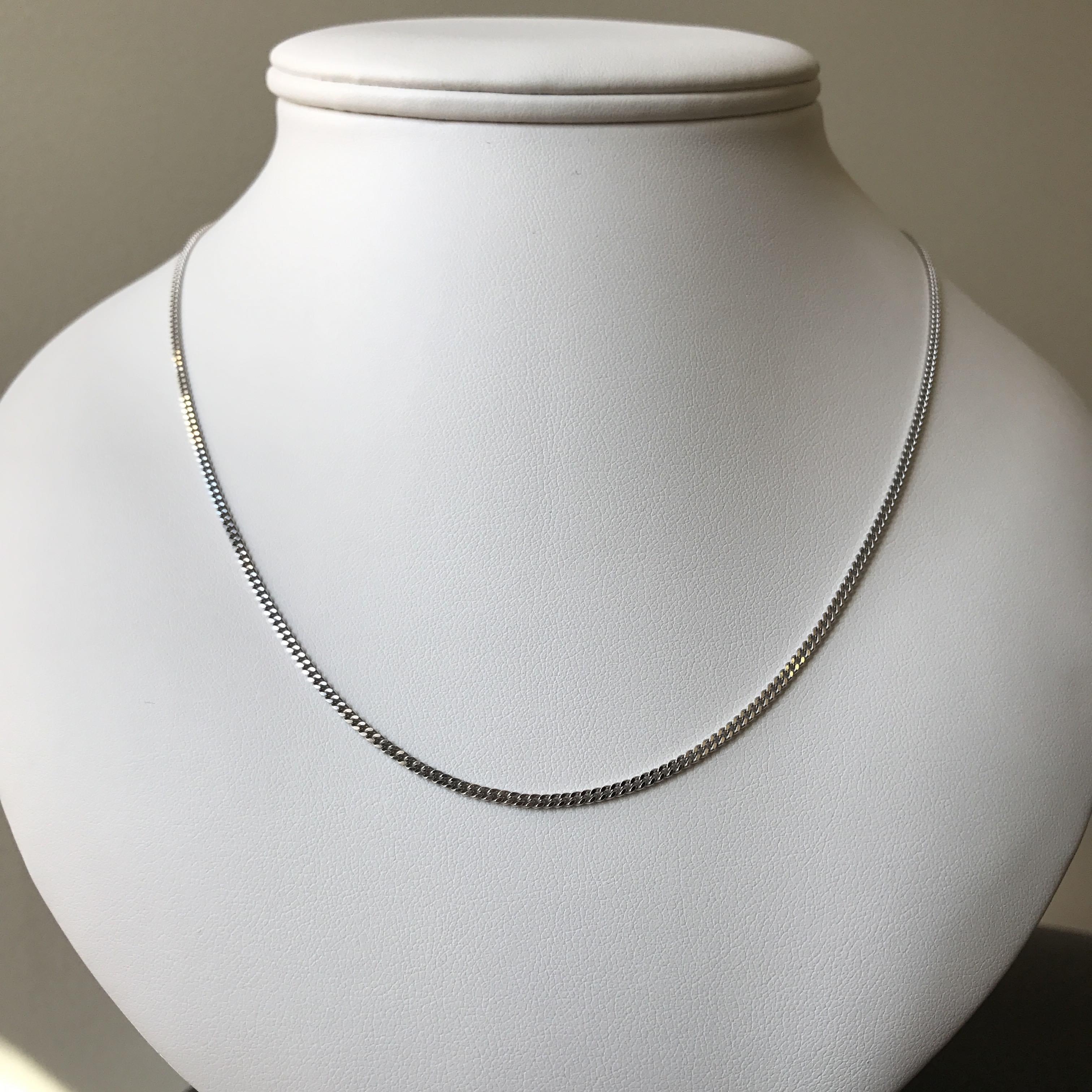 18 CT White Gold Regular Curb Chain 1.75mm